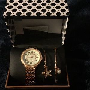 Cote D’ Azur Rose Gold Watch & Bangle Set